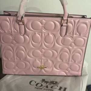 Coach Pink Leather Tote Bag ⬇️ Please Read Description ⬇️